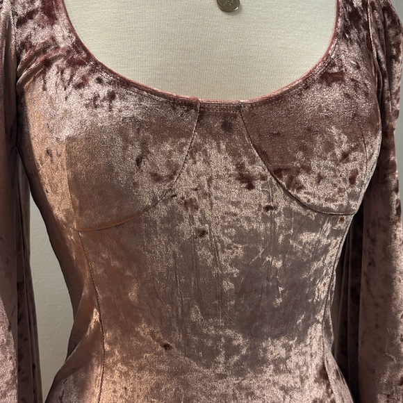 Wayf Pink Puff Sleeve Bodysuit Fitted Ruched - Picture 3 of 6